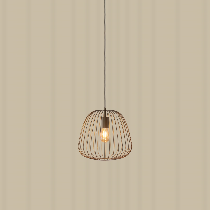 Závesný luster na lanku OVELLA 1xE27/15W/230V pr. 36 cm béžový