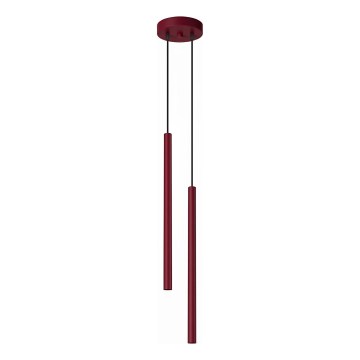 Závesný luster na lanku PASTELO 2xG9/8W/230V červený