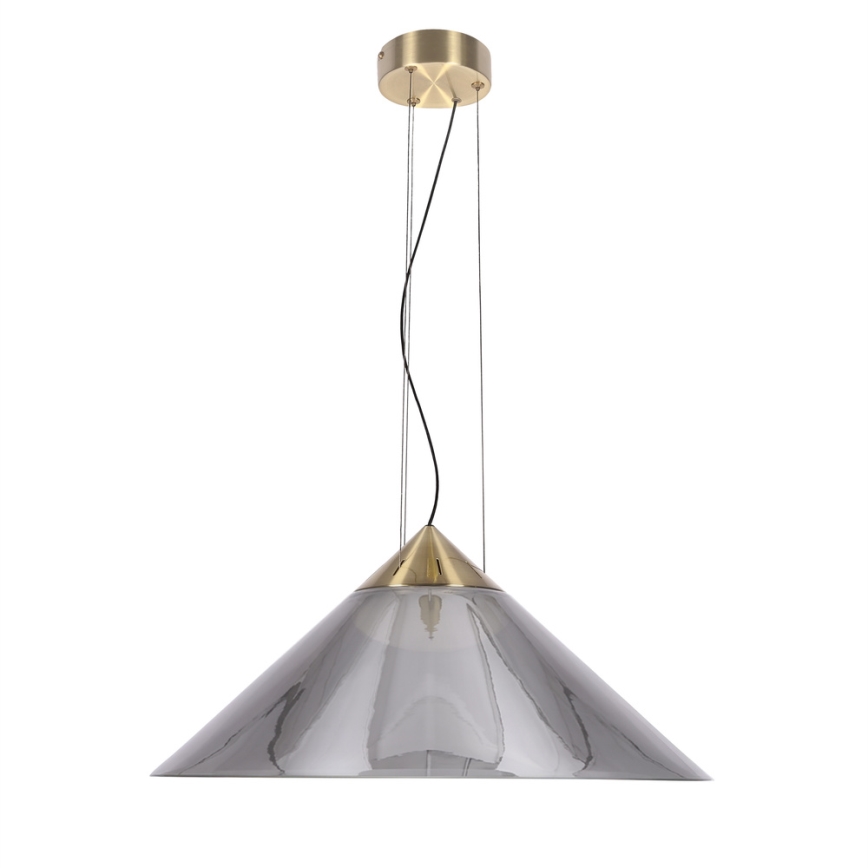 Závesný luster na lanku PRESTO 1xGX53/10W/230V Ø 50 cm zlatá/dymovo-šedá