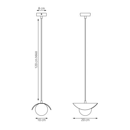 Závesný luster na lanku RITUAL 1xG9/8W/230V čierna