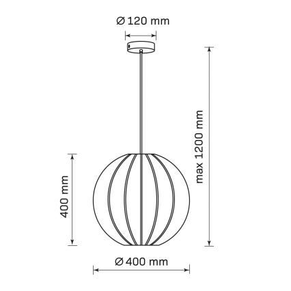 Závesný luster na lanku SENSAI 1xE27/20W/230V, priemer 40 cm, béžový