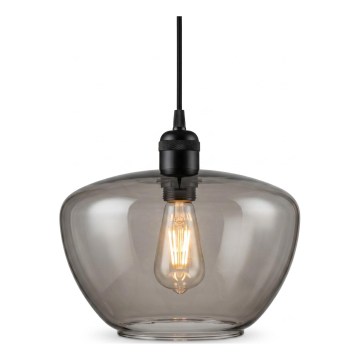 Závesný luster na lanku SEVENTIES E27/40W/230V dymová/sivá