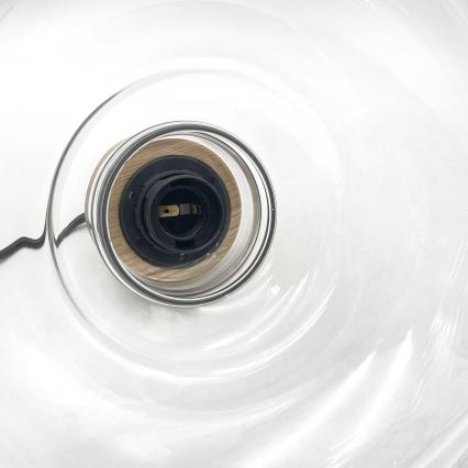 Závesný luster na lanku SINGLE 1xE27/60W/230V pr. 28 cm dub