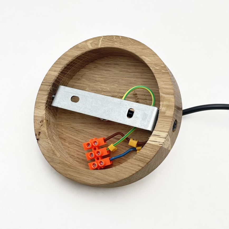 Závesný luster na lanku SINGLE 1xE27/60W/230V pr. 28 cm dub