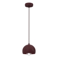 Závesný luster na lanku SOOL 1xE27/15W/230V, priemer 15 cm, bordový