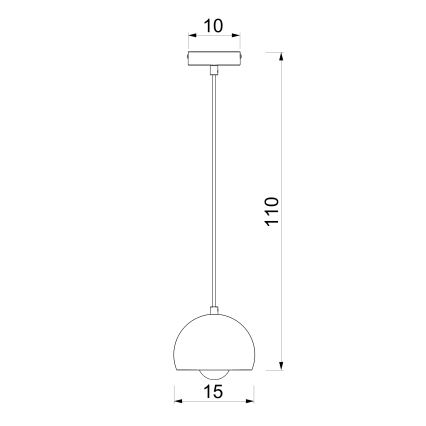 Závesný luster na lanku SOOL 1xE27/15W/230V, priemer 15 cm, bordový