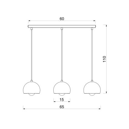 Závesný luster na lanku SOOL 3xE27/15W/230V krémový