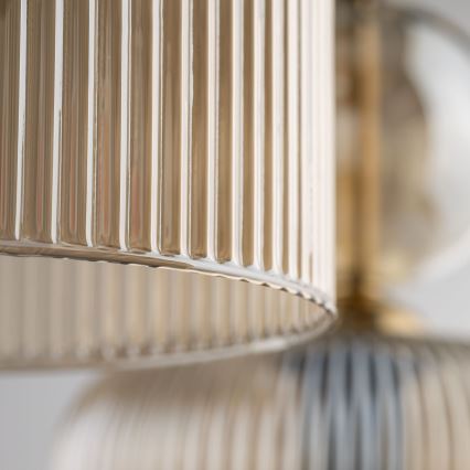 Závesný luster na lanku SOPHIA 3xE14/10W/230V čierna/dymová béžová