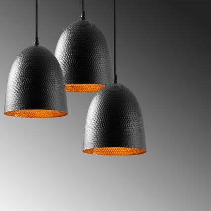 Závesný luster na lanku TATTOO 3xE27/40W/230V čierny