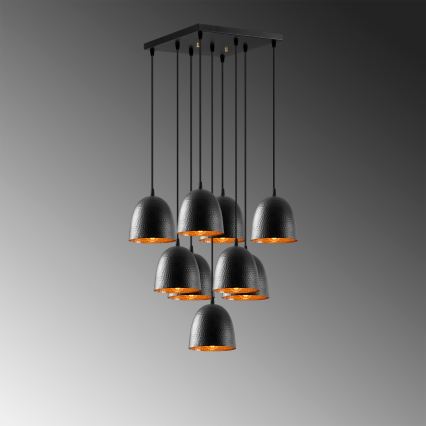 Závesný luster na lanku TATTOO 9xE27/40W/230V čierny