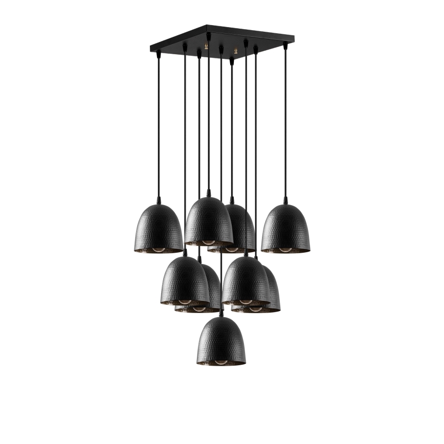 Závesný luster na lanku TATTOO 9xE27/40W/230V čierny