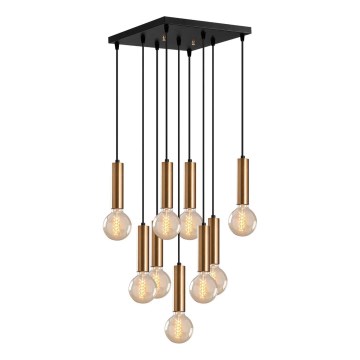 Závesný luster na lanku TEMPO 9xE27/40W/230V zlatý