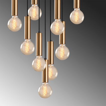 Závesný luster na lanku TEMPO 9xE27/40W/230V zlatý