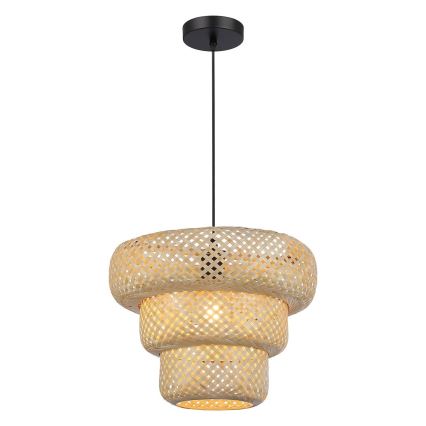 Závesný luster na lanku TULUM 1xE27/15W/230V pr. 35 cm bambus
