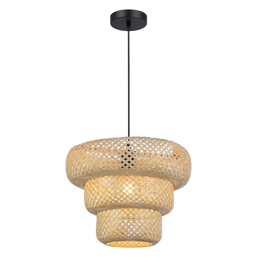 Závesný luster na lanku TULUM 1xE27/15W/230V pr. 35 cm bambus