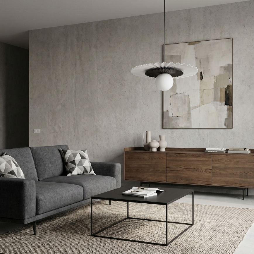Závesný luster na lanku UMBRA 1xG9/8W/230V čierna/biela