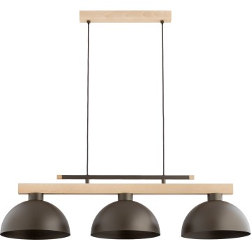 Závesný luster na lanku VERTA 3xE27/15W/230V hnedá/béžová