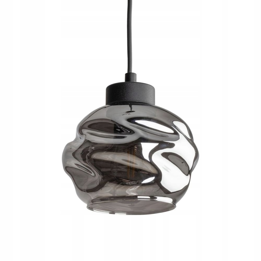Závesný luster na lanku ZULIA 1xE27/15W/230V čierna/dymovo čierna