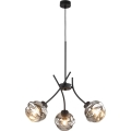 Závesný luster na lanku ZULIA 3xE27/15W/230V čierna/dymová čierna