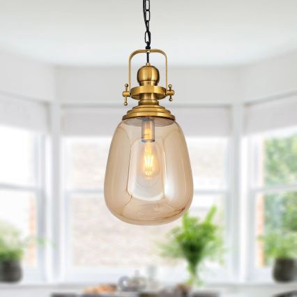 Závesný luster na retiazke BOTTLE 1xE27/40W/230V zlatý