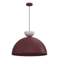 Závesný luster NEVIS na lanku 1xE27/15W/230V pr. 50 cm bordová