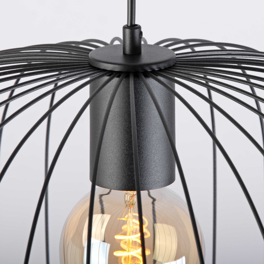 Závesný luster OVELLA 1xE27/15W/230V, priemer 46 cm, čierny