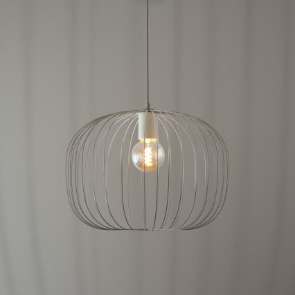 Závesný luster OVELLA 1xE27/15W/230V, priemer 46 cm, krémový