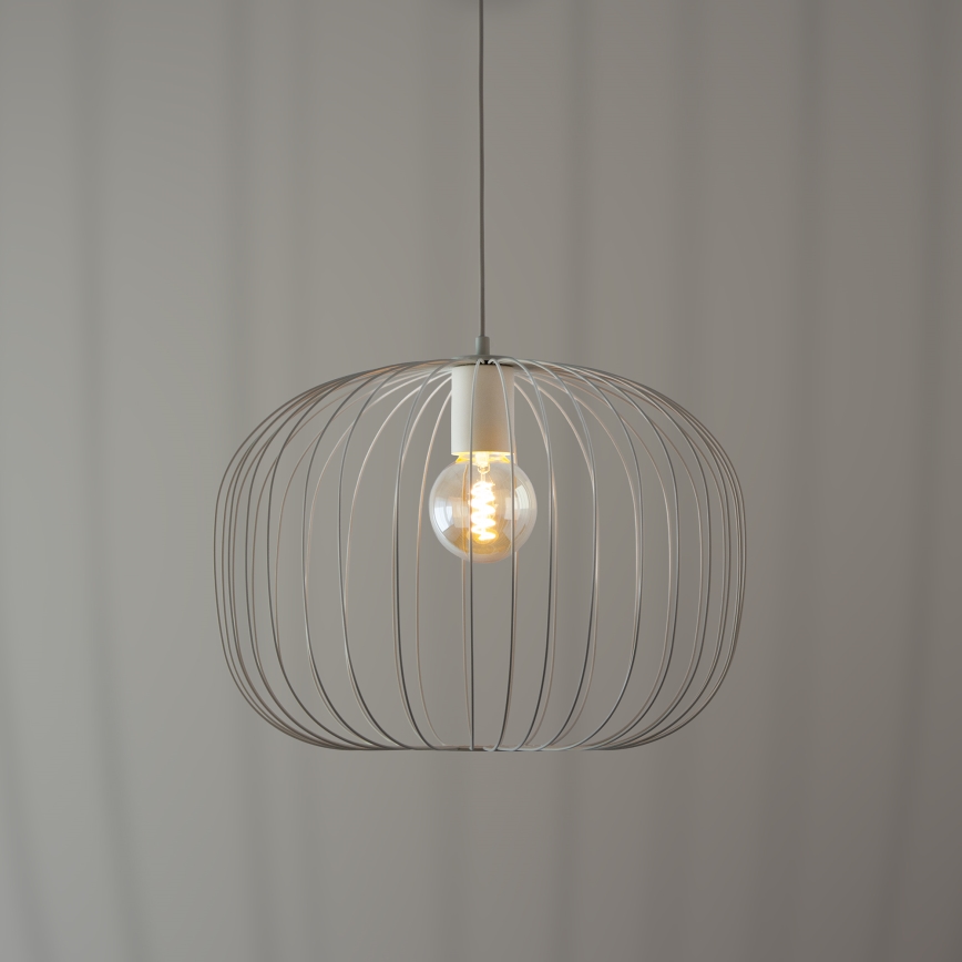 Závesný luster OVELLA 1xE27/15W/230V, priemer 46 cm, krémový