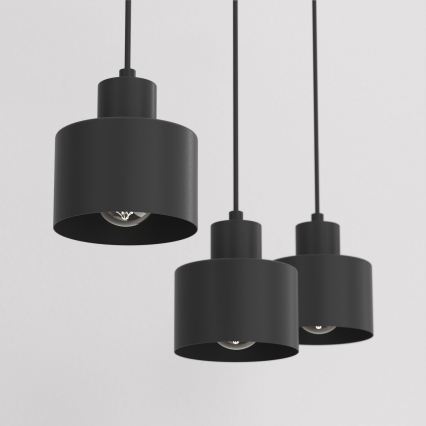 Závesný luster PARKLA 3xE27/15W/230V čierny