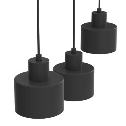Závesný luster PARKLA 3xE27/15W/230V čierny