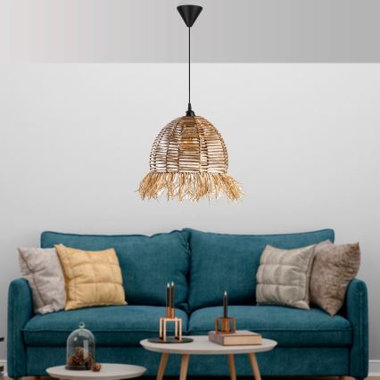 Závesný luster RUYO na lanku 1xE27/40W/230V hnedý