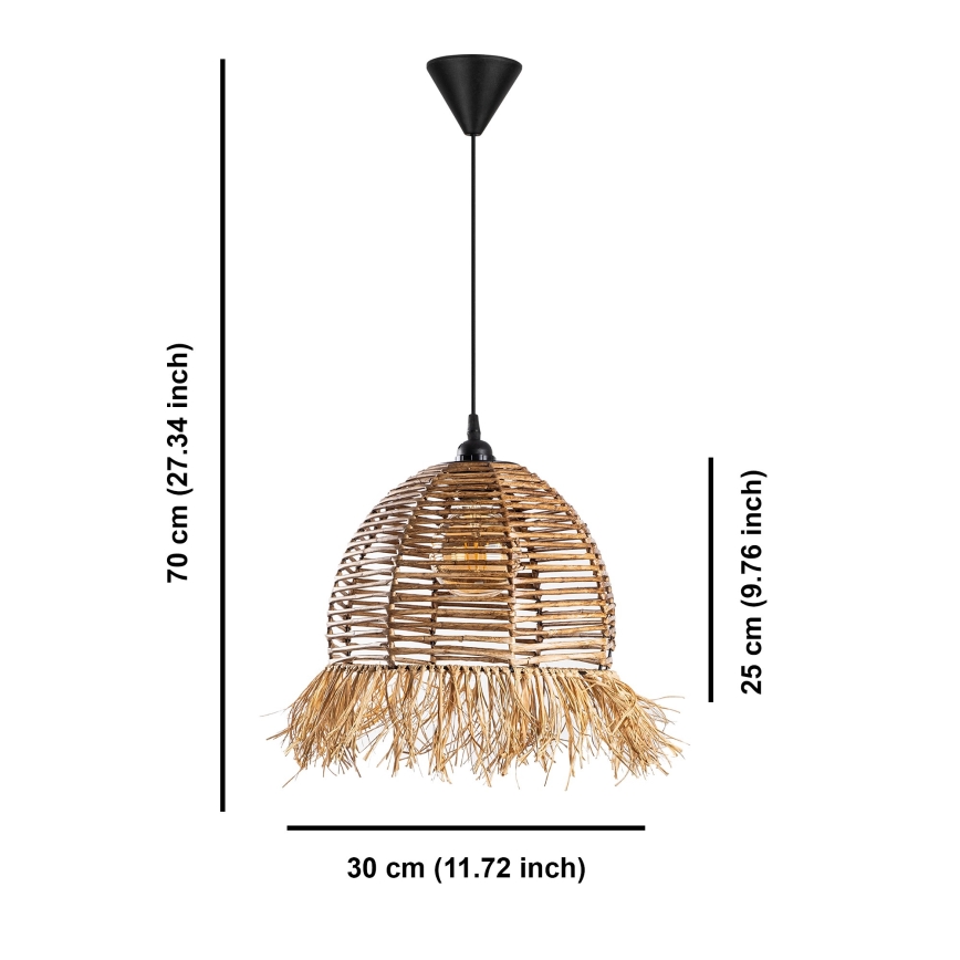 Závesný luster RUYO na lanku 1xE27/40W/230V hnedý
