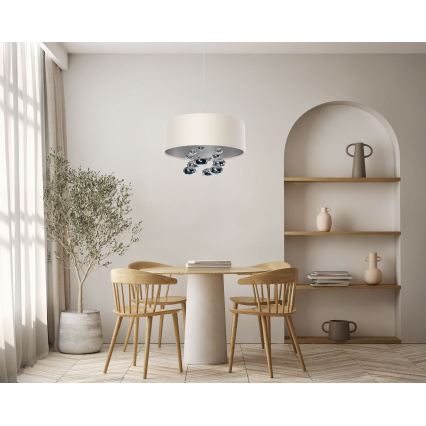 Závesný luster s lankom BUBBLE 1xE27/60W/230V pr. 40 cm béžová