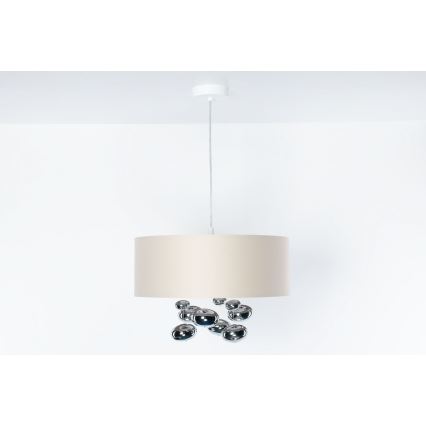 Závesný luster s lankom BUBBLE 1xE27/60W/230V pr. 40 cm béžová