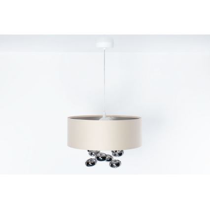 Závesný luster s lankom BUBBLE 1xE27/60W/230V pr. 40 cm béžová