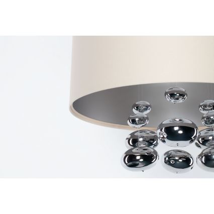 Závesný luster s lankom BUBBLE 1xE27/60W/230V pr. 40 cm béžová