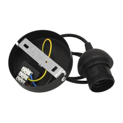 Závesný luster SARTA na lanku 1xE27/60W/230V, pr. 45 cm, čierna/juta