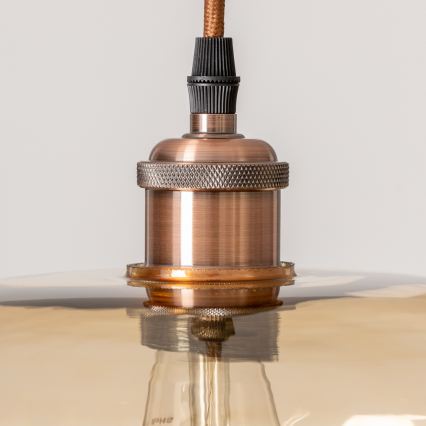 Závesný luster SEVENTIES E27/60W/230V dymový/hnedý