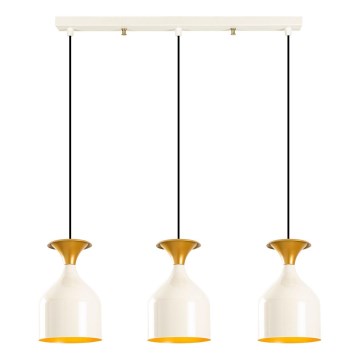 Závesný luster SIVANI na lane 3xE27/40W/230V biela/medená