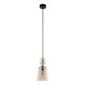Závesný luster SOPHIA 1xE14/10W/230V čierna/dymovo-béžová