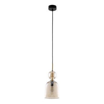 Závesný luster SOPHIA 1xE14/10W/230V čierna/dymovo-béžová