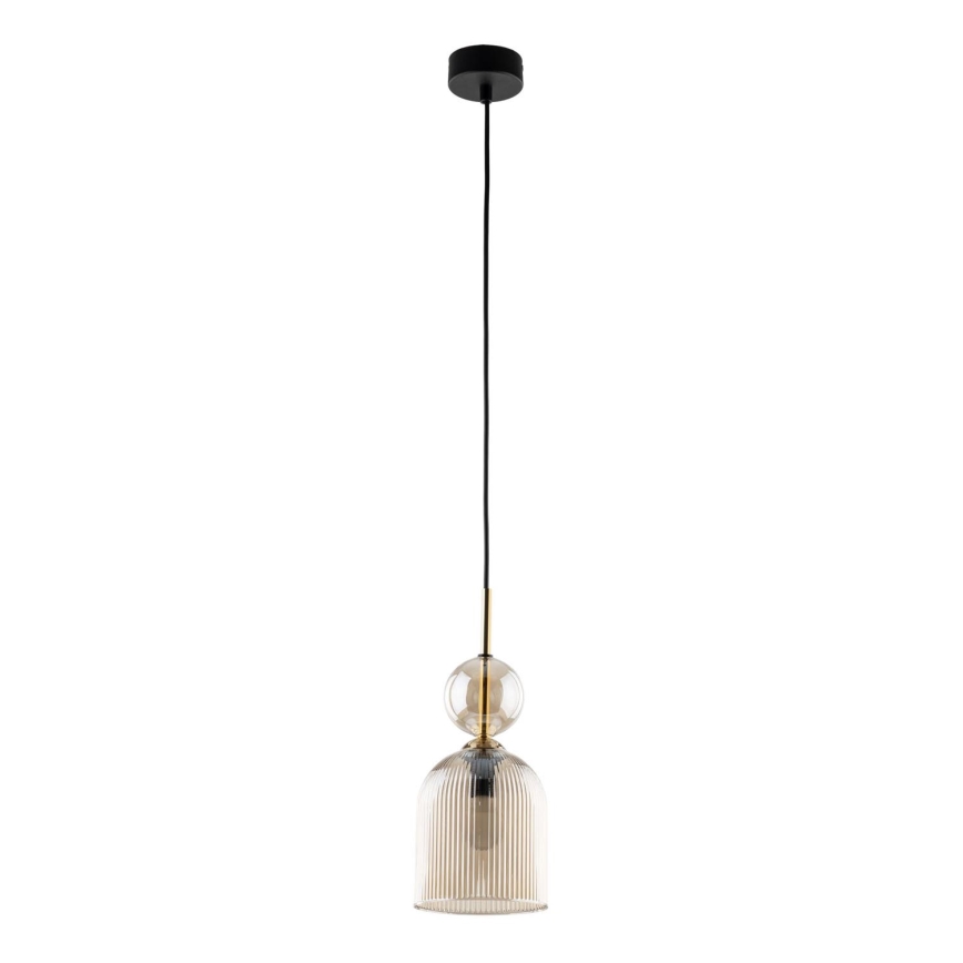 Závesný luster SOPHIA 1xE14/10W/230V čierna/dymovo-béžová