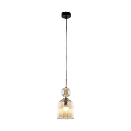 Závesný luster SOPHIA 1xE14/10W/230V čierna/dymovo-béžová