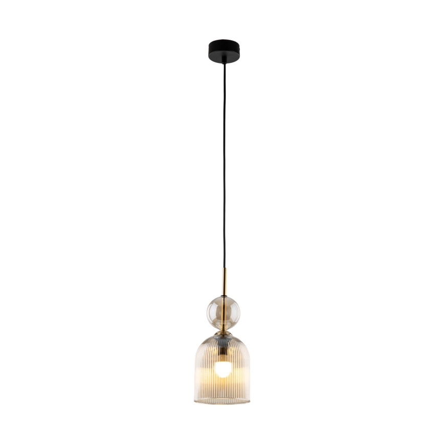 Závesný luster SOPHIA 1xE14/10W/230V čierna/dymovo-béžová