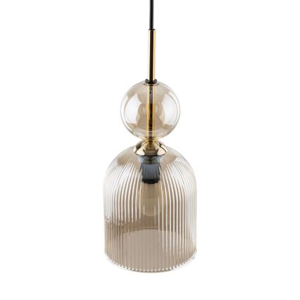 Závesný luster SOPHIA 1xE14/10W/230V čierna/dymovo-béžová