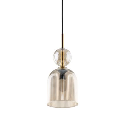 Závesný luster SOPHIA 1xE14/10W/230V čierna/dymovo-béžová