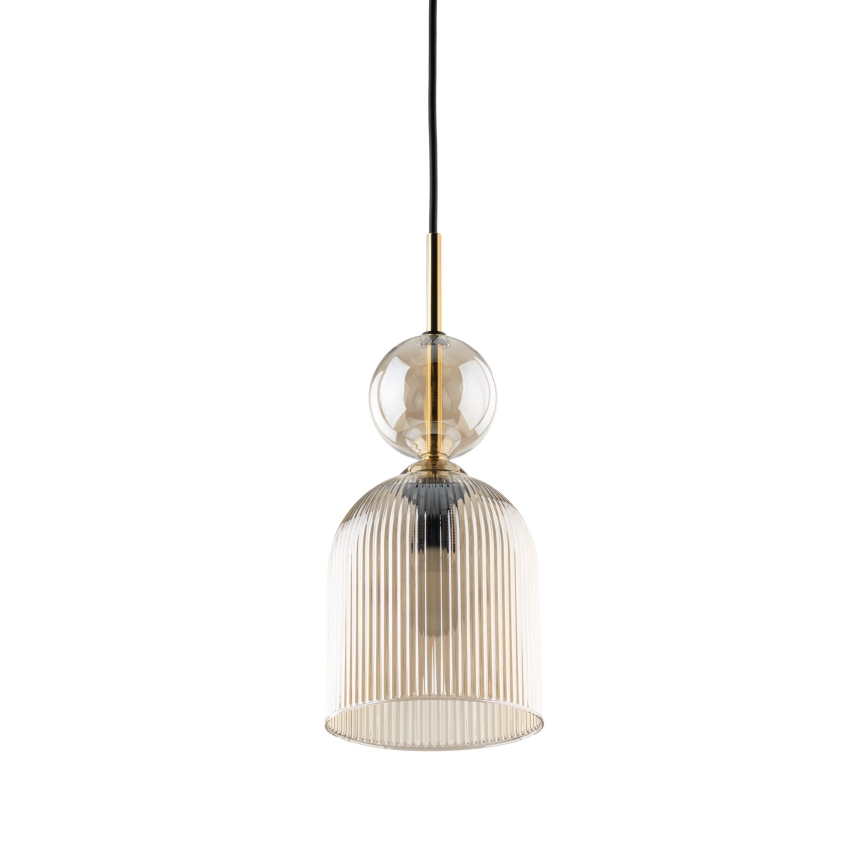 Závesný luster SOPHIA 1xE14/10W/230V čierna/dymovo-béžová