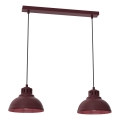 Závesný luster SVEN na kábli 2xE27/15W/230V bordový