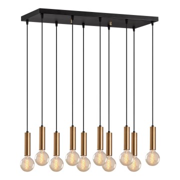 Závesný luster TEMPO na lanku 10xE27/40W/230V zlatý