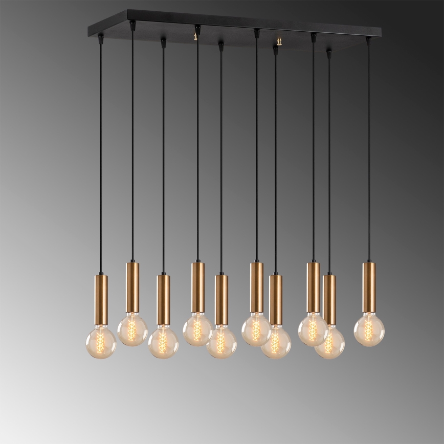 Závesný luster TEMPO na lanku 10xE27/40W/230V zlatý